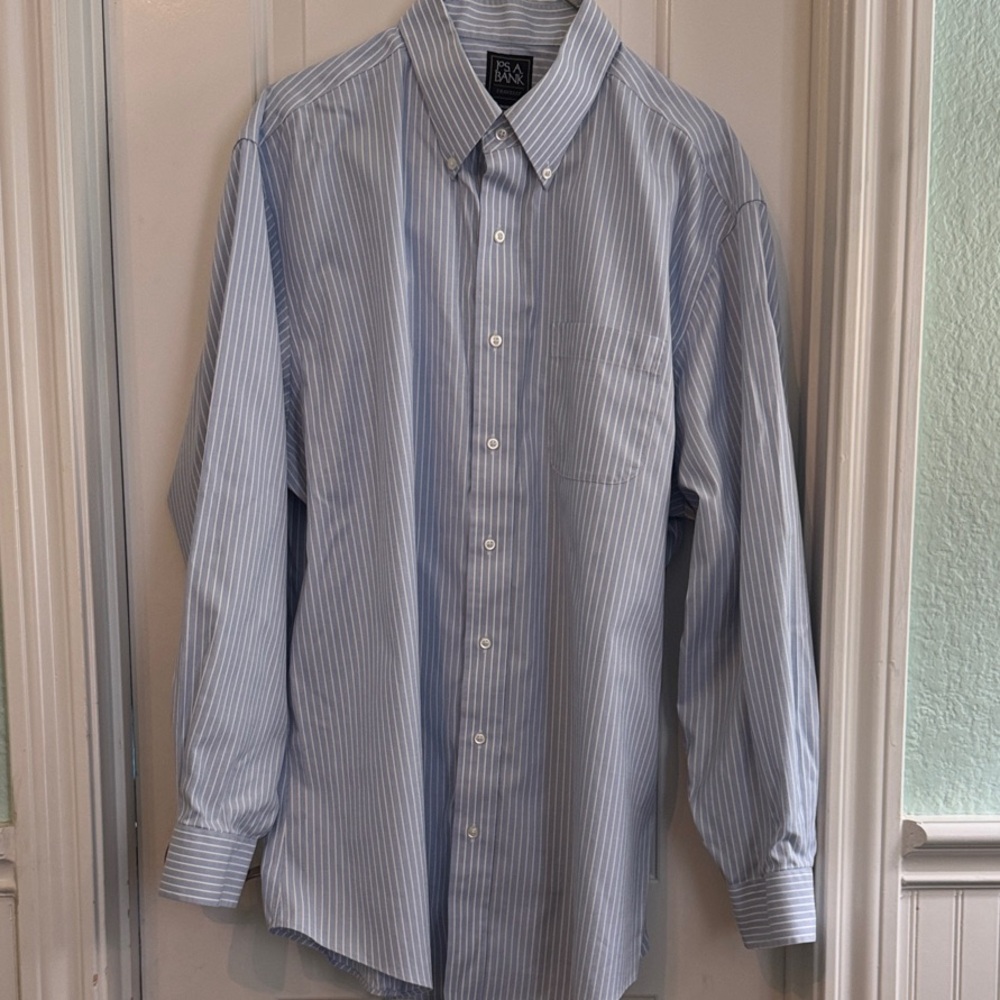 Jos. A. Bank Blue Striped Dress Shirt